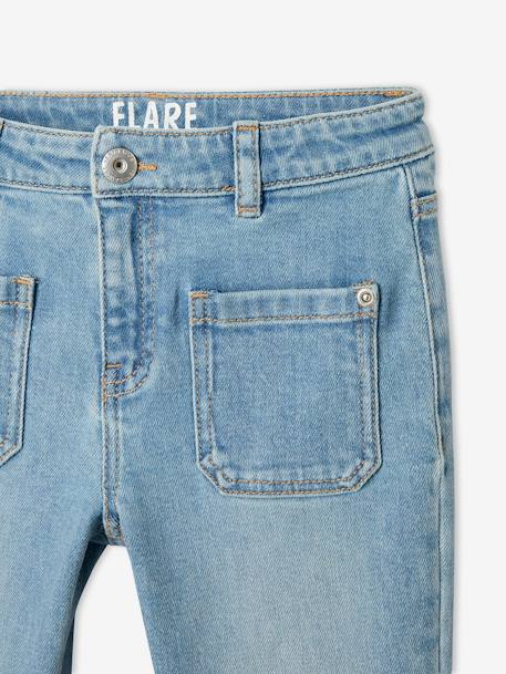 Flared Jeans for Girls BLUE MEDIUM SOLID 