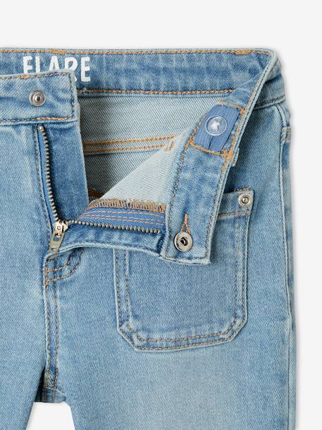 Flared Jeans for Girls BLUE MEDIUM SOLID 