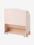 Bookshelf with Castors, SCHOOL Theme GREEN DARK SOLID+PINK MEDIUM SOLID+White 