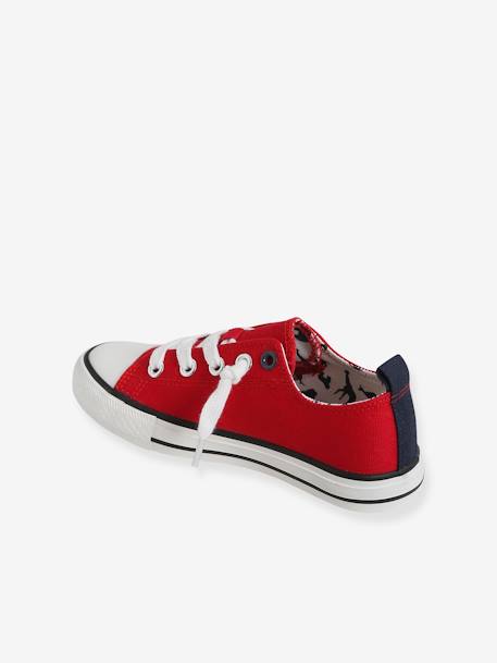 Fabric Trainers with Elastic, for Boys BLUE DARK SOLID+GREEN LIGHT ALL OVER PRINTED+RED MEDIUM SOLID 