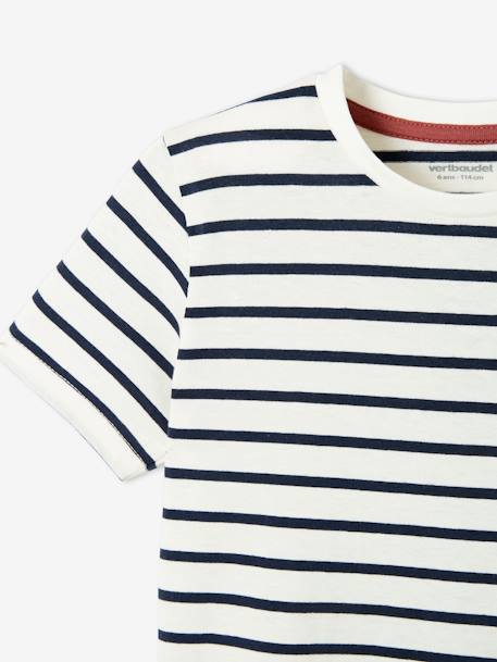 Short-Sleeved Sailor-Style T-Shirt for Boys azure+BLUE BRIGHT STRIPED+GREEN MEDIUM STRIPED+striped red+striped yellow 