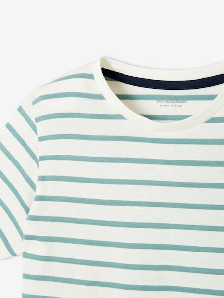 Short-Sleeved Sailor-Style T-Shirt for Boys azure+BLUE BRIGHT STRIPED+GREEN MEDIUM STRIPED+striped red+striped yellow 