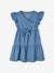 Light Denim Dress with Wrap-Over Effect for Girls BLUE DARK WASCHED 