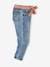 Mom Fit Jeans & Belt in Cotton Gauze, for Girls BLACK MEDIUM SOLID+BLUE MEDIUM SOLID 