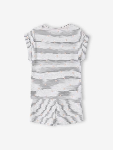 Pyjamas, T-Shirt + Shorts + Bottoms for Girls - white light all