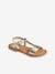 Leather Sandals for Girls YELLOW LIGHT METALLIZED 