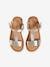 Leather Sandals for Girls YELLOW LIGHT METALLIZED 