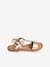 Leather Sandals for Girls YELLOW LIGHT METALLIZED 