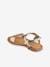 Leather Sandals for Girls YELLOW LIGHT METALLIZED 