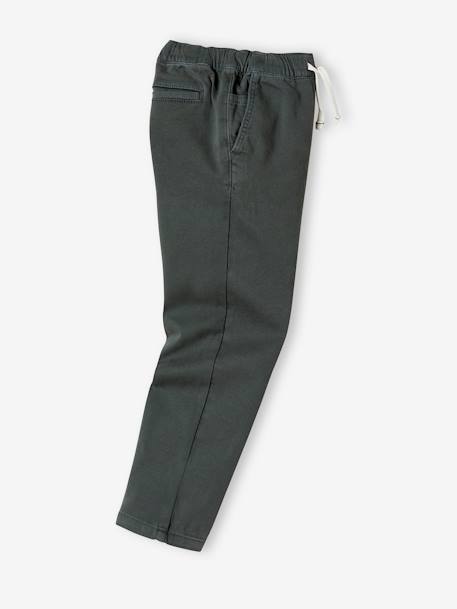 Chino Trousers, Easy to Slip On, for Boys BLUE DARK SOLID WITH DESIGN+GREEN MEDIUM SOLID WITH DESIG 