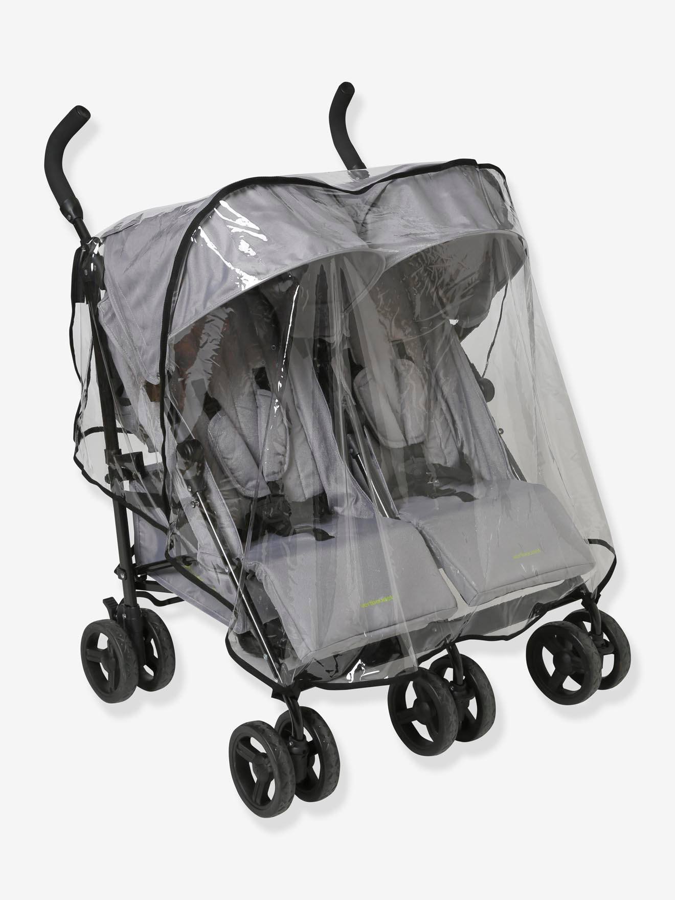 Universal Rain Cover For Side by Side Double Pushchair no color Nursery Vertbaudet