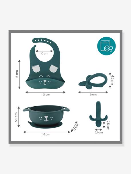 Silicone Mealtime Set, First'Isy by BABYMOOV BEIGE LIGHT SOLID+BLUE LIGHT SOLID 