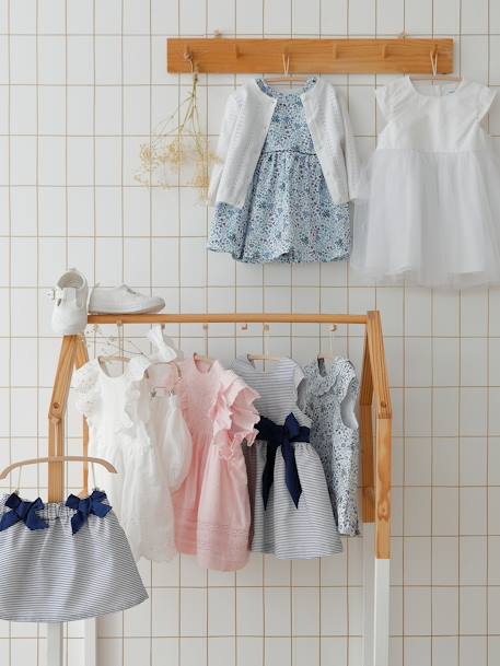 Occasion Wear Outfit for Babies: Dress, Bloomer Shorts & Hairband coral+White 