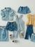 Paperbag Shorts with Belt for Babies BLUE LIGHT WASCHED 