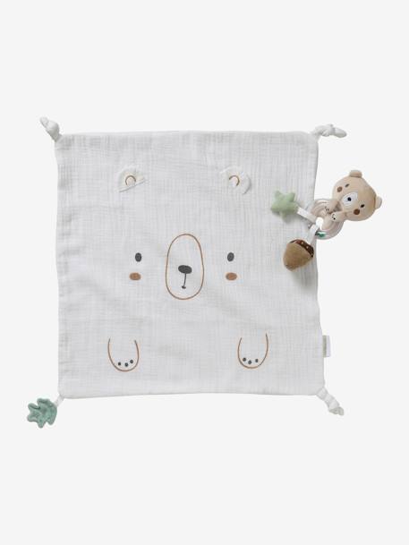 Square Baby Comforter + Rattle, Green Forest Multi 