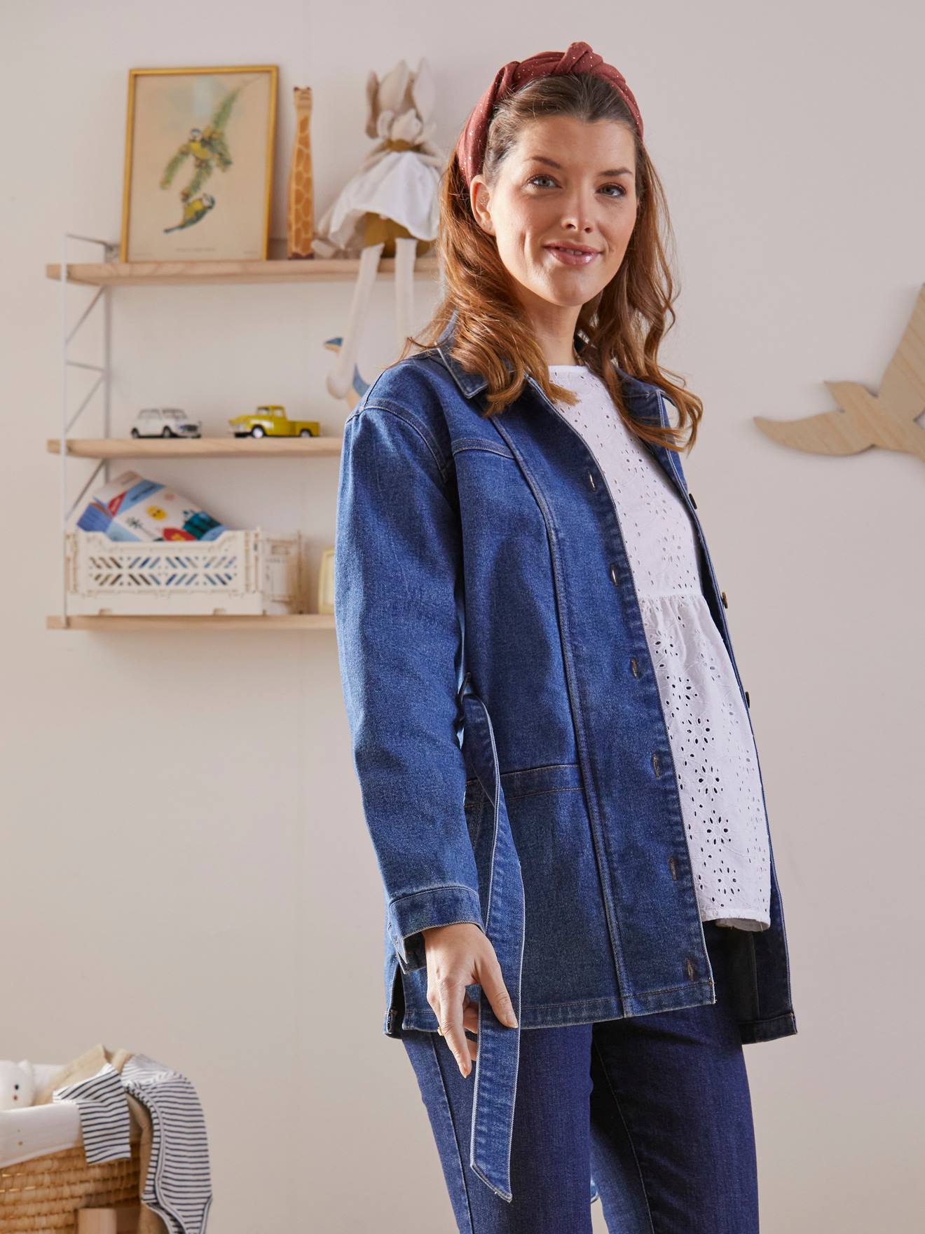 Maternity denim clearance jacket