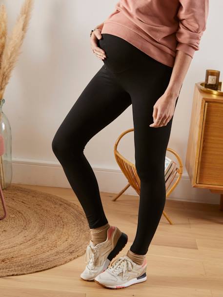 Pack of 2 Leggings in Stretch Jersey Knit for Maternity BLACK DARK SOLID 