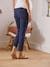 7/8 Straight Leg Jeans with Seamless Belly Band for Maternity BLUE DARK SOLID+BLUE LIGHT SOLID 