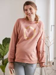 Maternity-Knitwear-Fleece Sweatshirt with Message, Maternity & Nursing Special