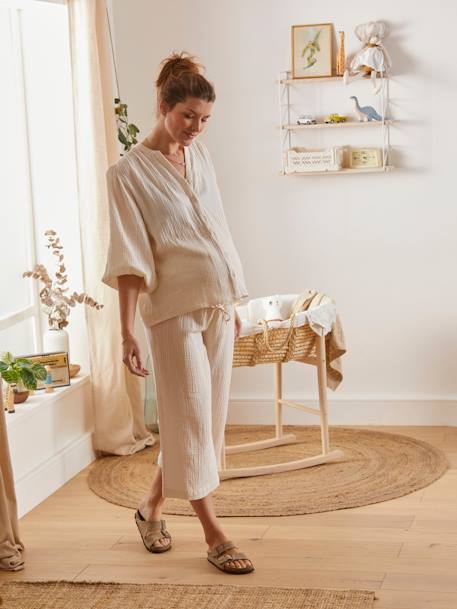 Loungewear Combo, Maternity & Nursing Special BEIGE LIGHT SOLID 