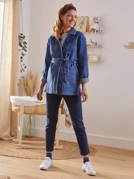 Progressive Denim Jacket, Pregnancy & Post-Pregnancy Special BLUE DARK SOLID 