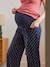 Fluid Trousers in Printed Viscose for Maternity BLUE DARK ALL OVER PRINTED 