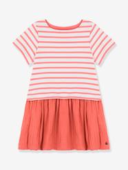 -Short Sleeve Dress in Jersey Knit and Organic Cotton Gauze, by PETIT BATEAU