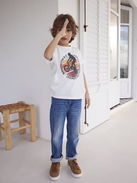 T-Shirt with Graphic Motifs for Boys dusky pink+night blue+sky blue+WHITE LIGHT SOLID WITH DESIGN 