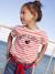 Striped T-Shirt, Sequinned Heart, for Girls navy blue+striped blue+WHITE MEDIUM STRIPED 