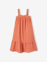 Girls-Dresses-Long Cotton Gauze Dress for Girls