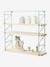 Metal & Wood 3-Level Shelving System Green+WHITE LIGHT SOLID 