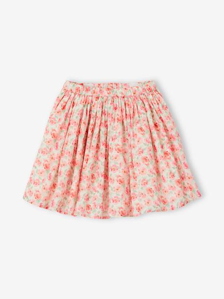 Special Occasion Floral Skirt for Girls WHITE LIGHT ALL OVER PRINTED 