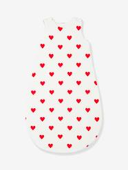 Bedding & Decor-Baby Bedding-Sleeveless Baby Sleep Bag, Hearts Print, Petit Bateau