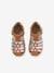 Closed Leather Sandals for Baby Girls BROWN LIGHT SOLID WITH DESIGN 