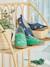 Elasticated Leather Slip-Ons for Boys GREEN BRIGHT SOLID WITH DESIG 