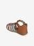 Closed Leather Sandals for Baby Girls BROWN LIGHT SOLID WITH DESIGN 