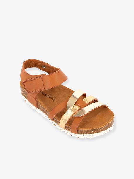 Sandals for Kids, Zana by LES TROPEZIENNES® PAR M. BELARBI BROWN LIGHT METALLIZED+PINK LIGHT METALLIZED 