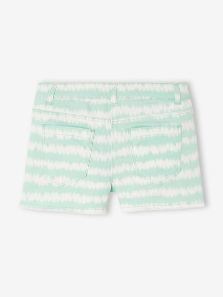 Tie-dye Effect Shorts, for Girls WHITE LIGHT STRIPED 