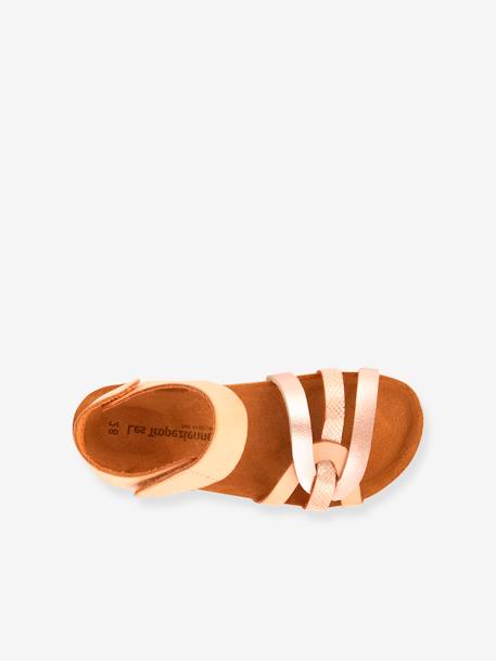 Sandals for Kids, Zana by LES TROPEZIENNES® PAR M. BELARBI BROWN LIGHT METALLIZED+PINK LIGHT METALLIZED 