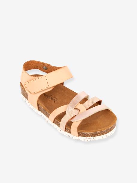 Sandals for Kids, Zana by LES TROPEZIENNES® PAR M. BELARBI BROWN LIGHT METALLIZED+PINK LIGHT METALLIZED 