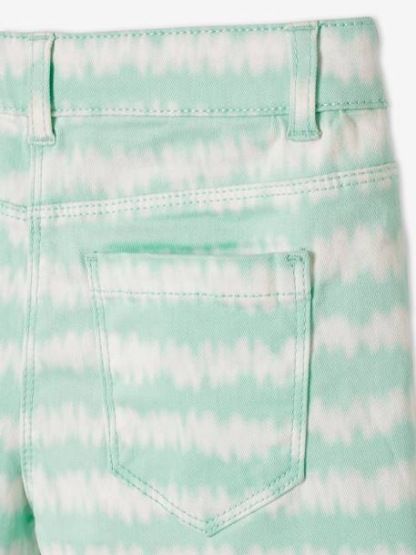 Tie-dye Effect Shorts, for Girls WHITE LIGHT STRIPED 