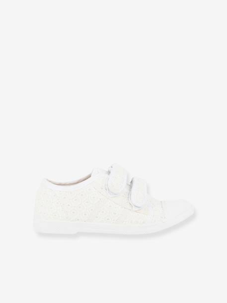 Canvas Trainers for Girls, Clory by LES TROPEZIENNES® PAR M. BELARBI BLUE DARK ALL OVER PRINTED+WHITE LIGHT ALL OVER PRINTED+WHITE LIGHT SOLID WITH DESIGN 