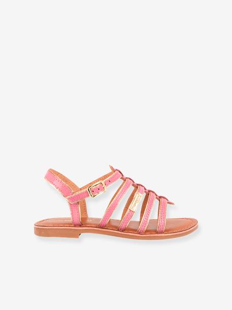 Leather Sandals for Girls, Monzar LES TROPEZIENNES® PAR M. BELARBI PINK LIGHT SOLID 