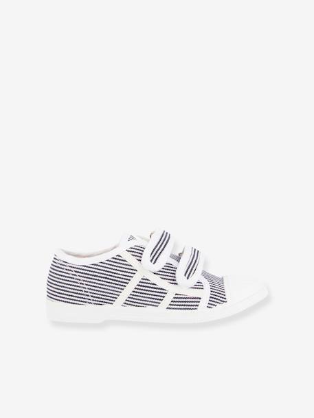 Canvas Trainers for Girls, Clory by LES TROPEZIENNES® PAR M. BELARBI BLUE DARK ALL OVER PRINTED+WHITE LIGHT ALL OVER PRINTED+WHITE LIGHT SOLID WITH DESIGN 