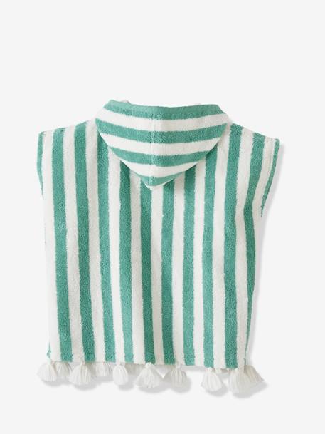 Striped Bathing Poncho for Babies GREEN MEDIUM METALLIZED+striped yellow 