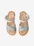 Vegetable Tanned Leather Sandals for Girls GREEN LIGHT SOLID WITH DESIGN 