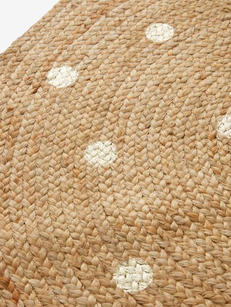 Golden Dot Jute Rug BEIGE LIGHT SOLID WITH DESIGN 