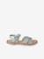 Vegetable Tanned Leather Sandals for Girls GREEN LIGHT SOLID WITH DESIGN 