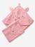 Baby Hooded Bath Cape With Embroidered Animals PINK MEDIUM SOLID+White 