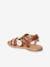 Leather Sandals for Girls, Designed for Autonomy BROWN LIGHT SOLID WITH DESIGN 